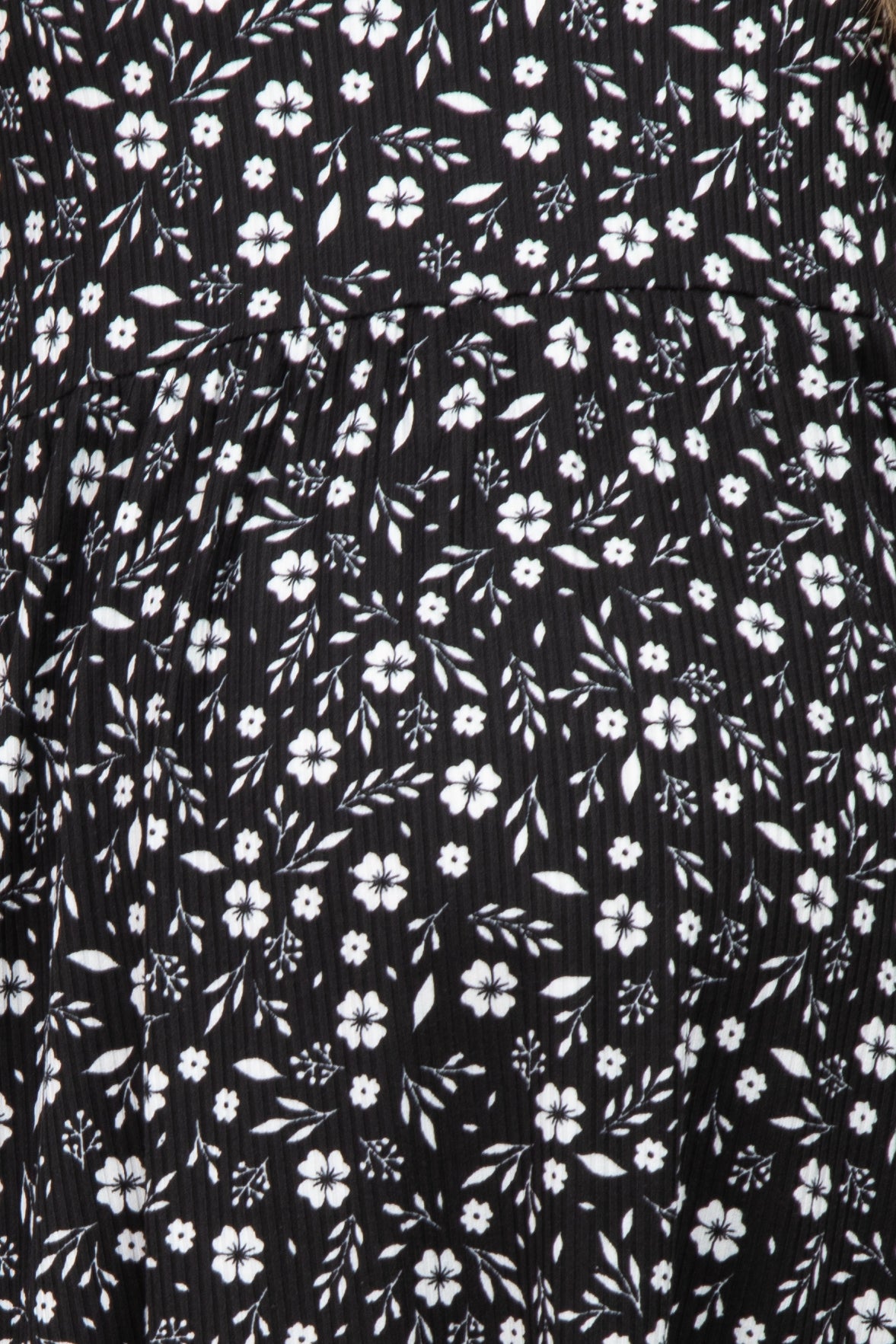 Black Floral Ribbed Tiered Maternity Midi Dress– PinkBlush