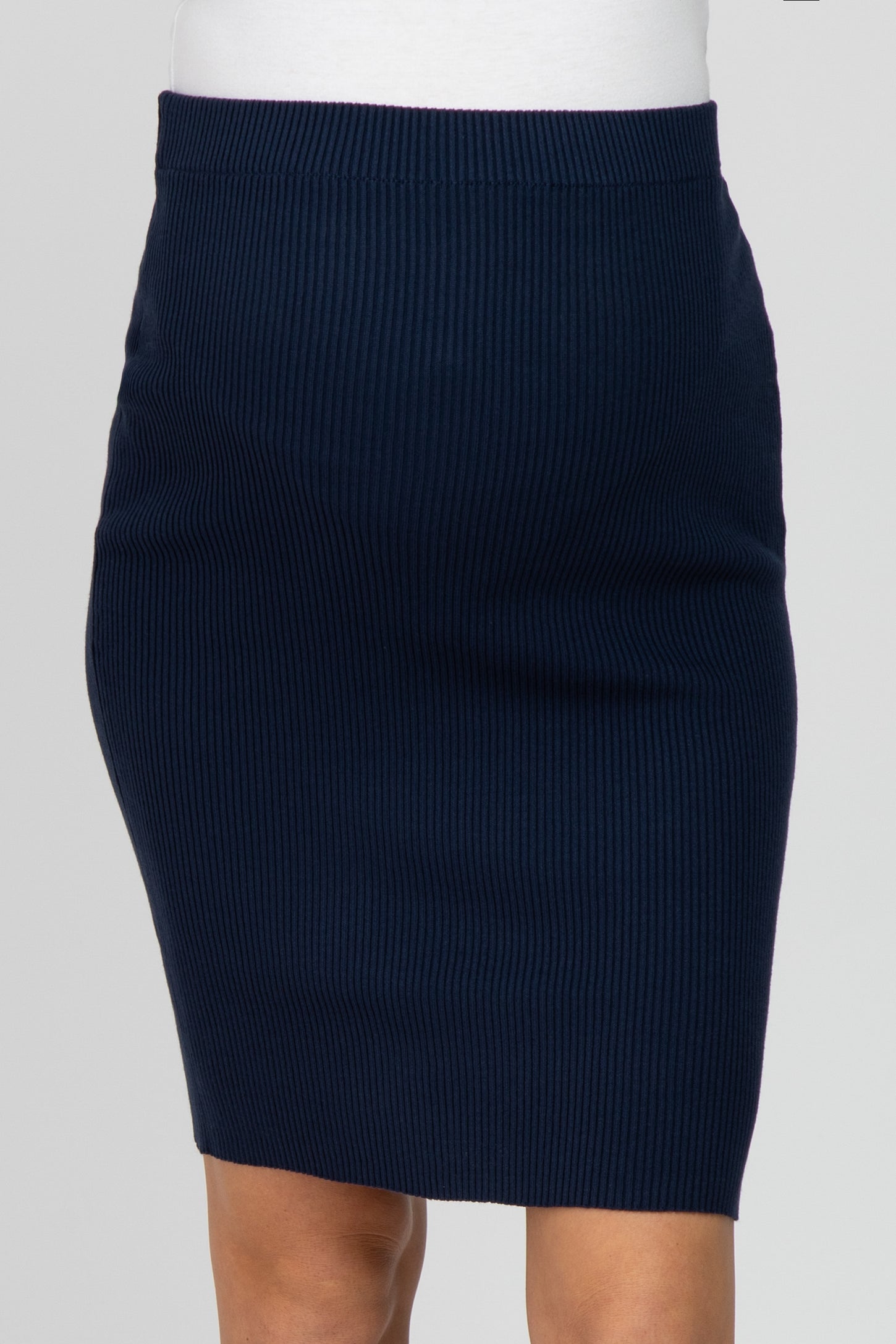 Navy Knit Fitted Maternity Skirt
