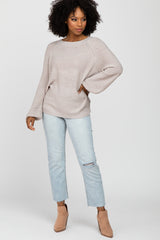 Taupe Knit Lightweight Sweater