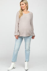 Taupe Knit Lightweight Maternity Sweater