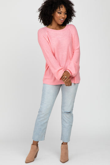 Pink Knit Lightweight Sweater