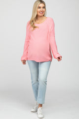 Pink Knit Lightweight Maternity Sweater