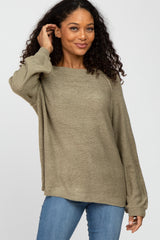 Olive Knit Lightweight Sweater