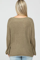 Olive Knit Lightweight Maternity Sweater