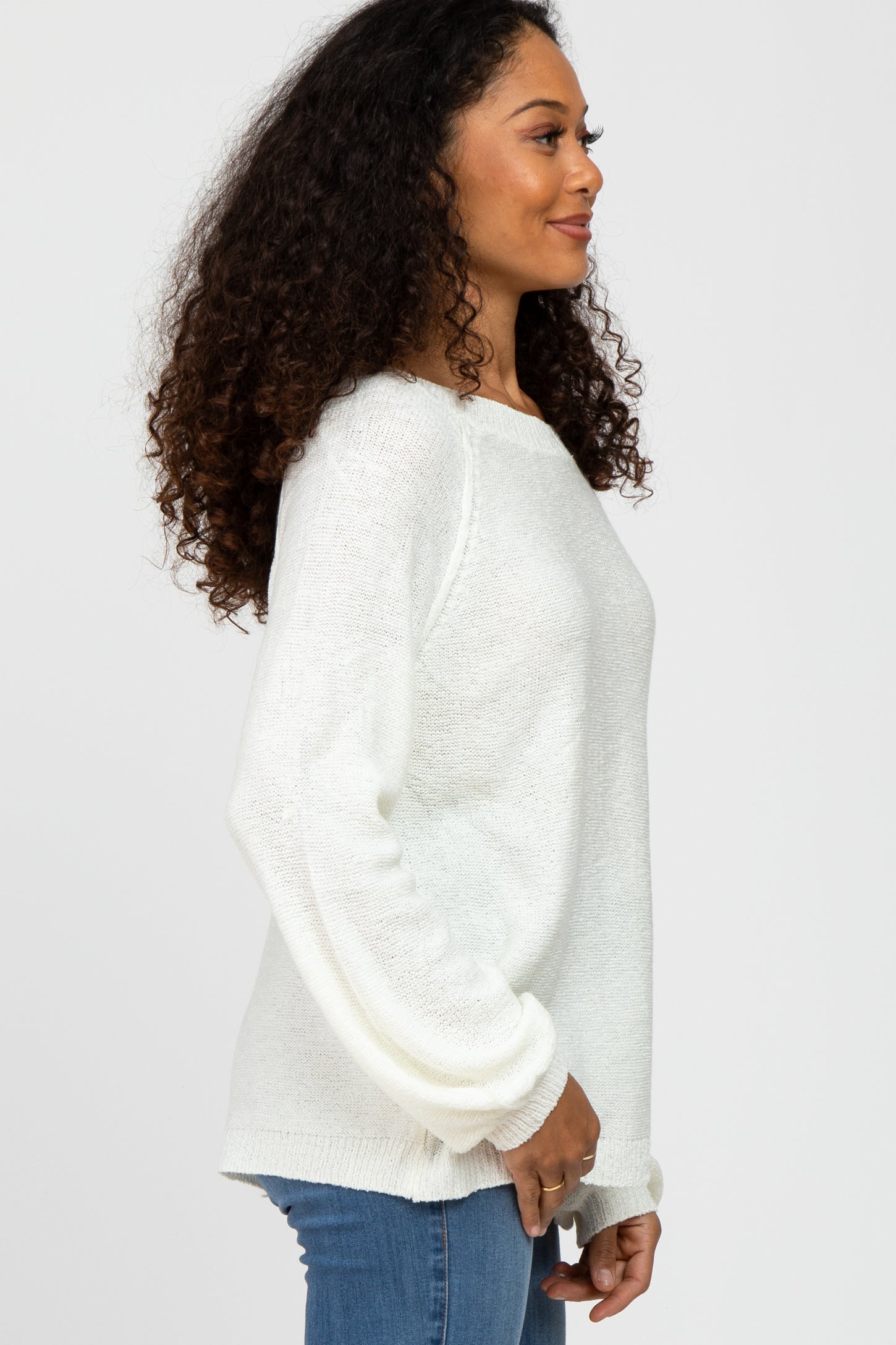 Ivory Knit Lightweight Sweater