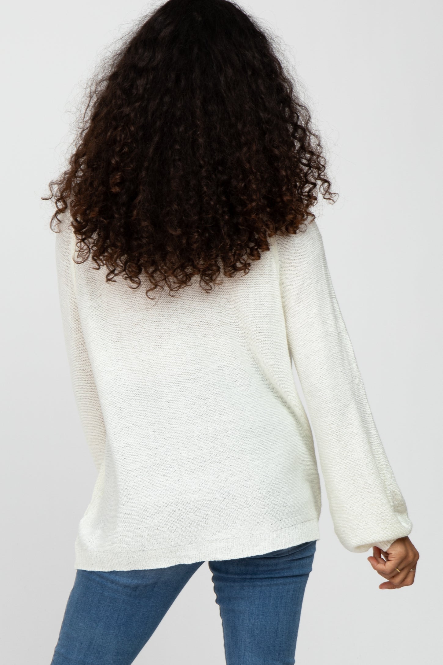 Ivory Knit Lightweight Sweater
