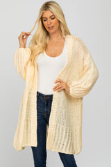 Cream Open Knit Cardigan Sweater