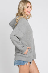 Heather Grey Side Pocket Hooded Sweatshirt