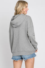 Heather Grey Side Pocket Hooded Sweatshirt