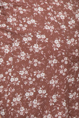 Mauve Floral Button Front Maternity Midi Dress