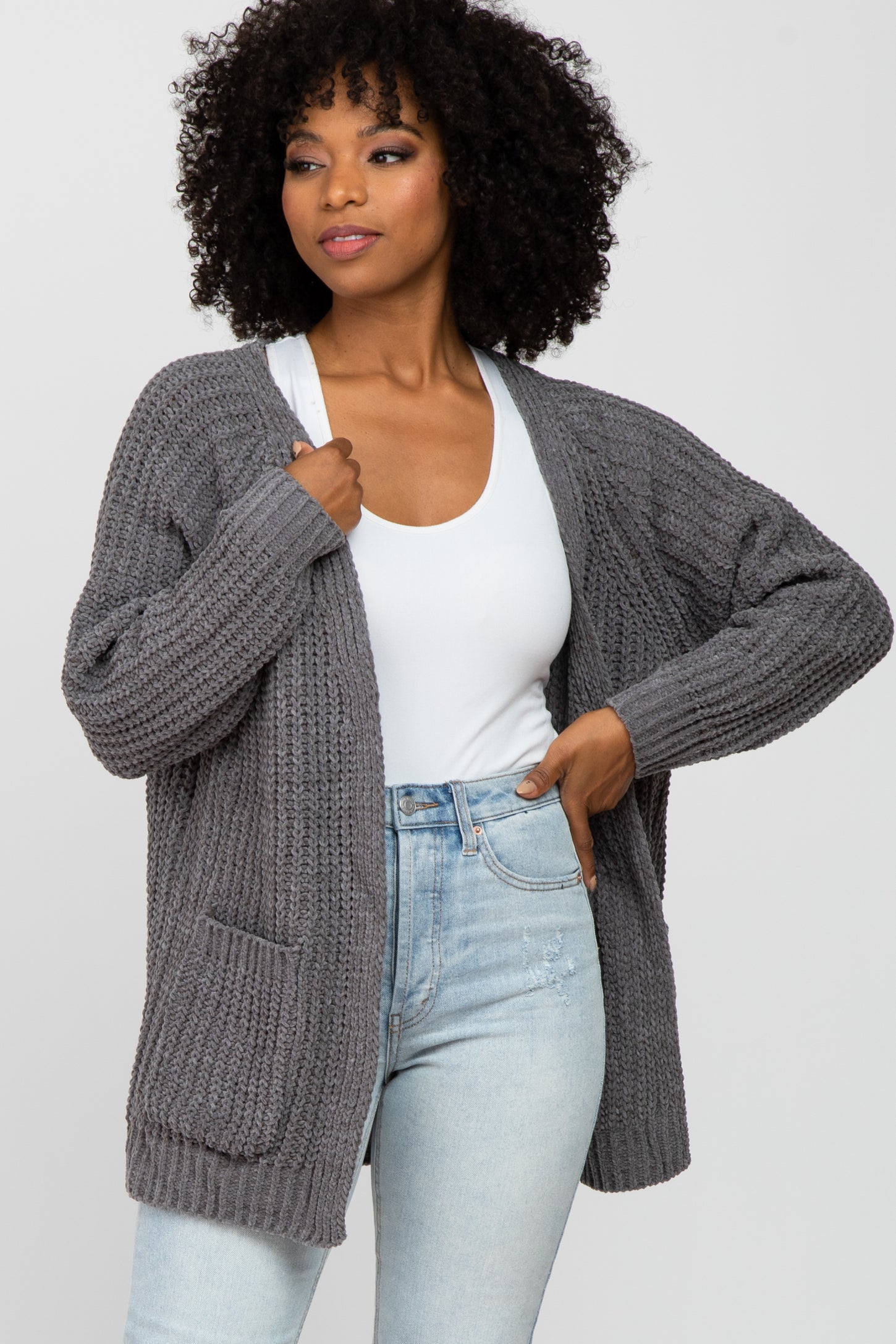 Cream Cable Knit Front Pocket Cardigan– PinkBlush