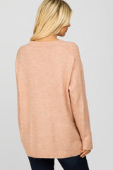 Light Pink Solid Basic Sweater