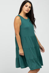 Green Tiered Sleeveless Dress