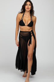 Black Mesh Wrap Cover Up