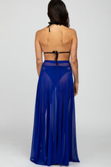 Royal Blue Mesh Wrap Cover Up