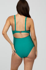 Jade Ruched Sides Front Cutout Maternity One Piece Swimsuit
