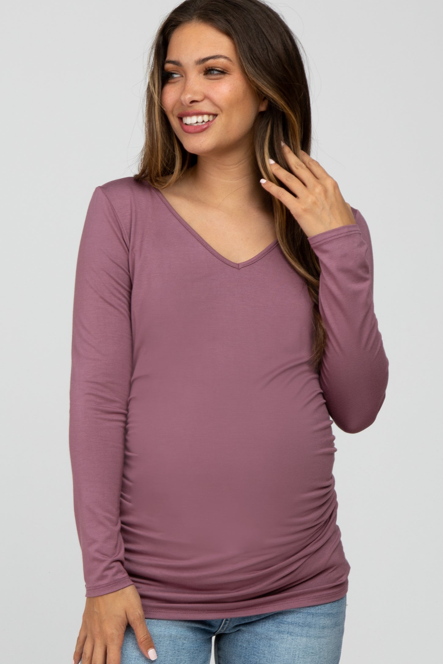 Maternity Nursing Wrap Ruched Side T-Shirt