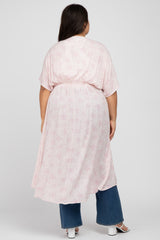 Light Pink Floral Tie Front Plus Cover Up