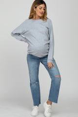 Heather Grey Long Sleeve Maternity Top