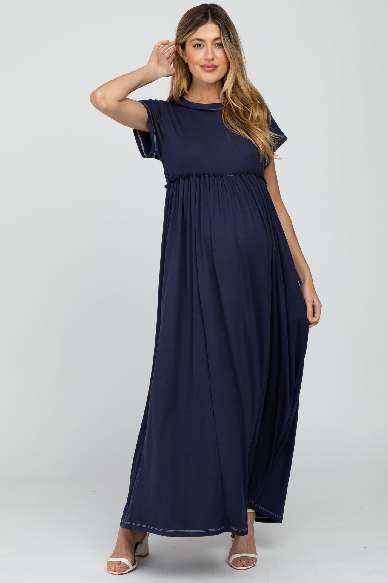 Formal Pregnant Woman Navy Blue Maternity Dresses For Baby Shower Navy Blue Short Sleeve Babydoll Maternity Maxi Dress PinkBlush Formal Pregnant Woman Navy Blue Maternity Dresses For Baby Shower Navy Blue Short Sleeve Babydoll Maternity Maxi Dress PinkBlush