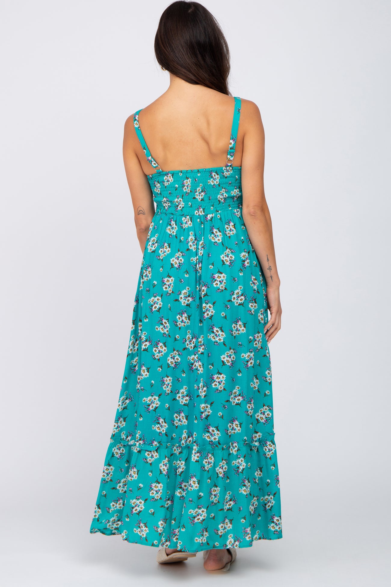 teal and pink maxi dress Teal & Pink Paisley Keyhole Twist Maxi Dress