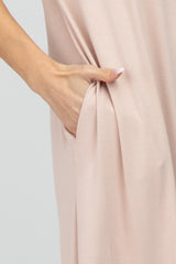 Light Taupe Side Slit Maxi Dress