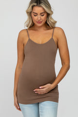 Mocha Fitted Maternity Cami
