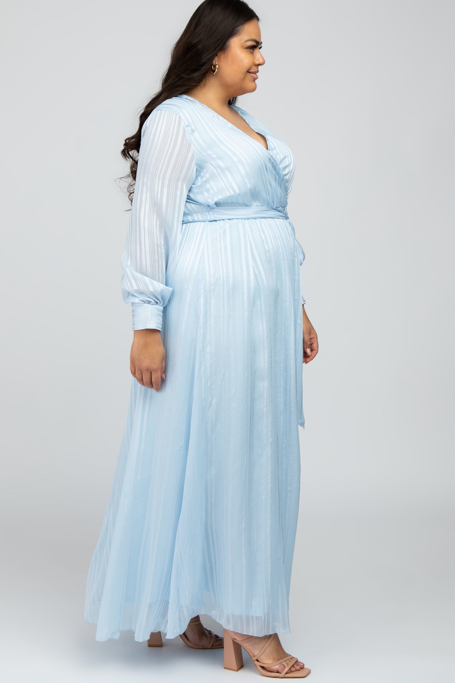 Light Blue Sparkle Chiffon Plus Maxi Dress PinkBlush Light Blue Sparkle Chiffon Plus Maxi Dress PinkBlush