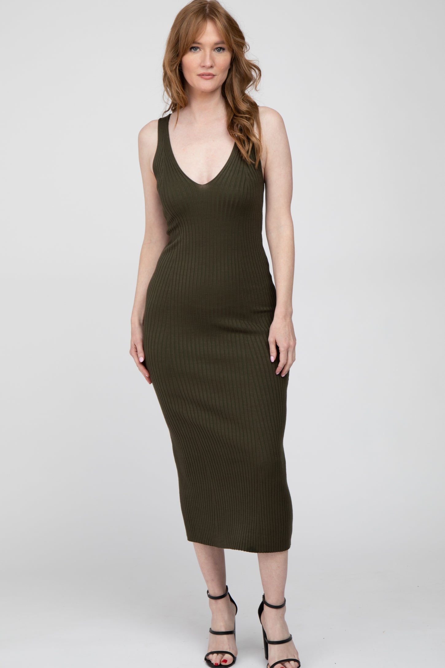 HYFVE Ribbed Round Neck Sleeveless Knit Midi Dress main image 0