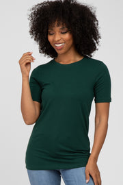 Forest Green Crew Neck Short Sleeve Top