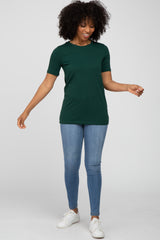 Forest Green Crew Neck Short Sleeve Top