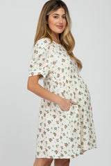 Ivory Floral Babydoll Maternity Dress