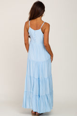 Light Blue Tiered Maxi Dress