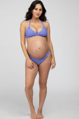 Periwinkle Strappy Two-Piece Maternity Bikini Set