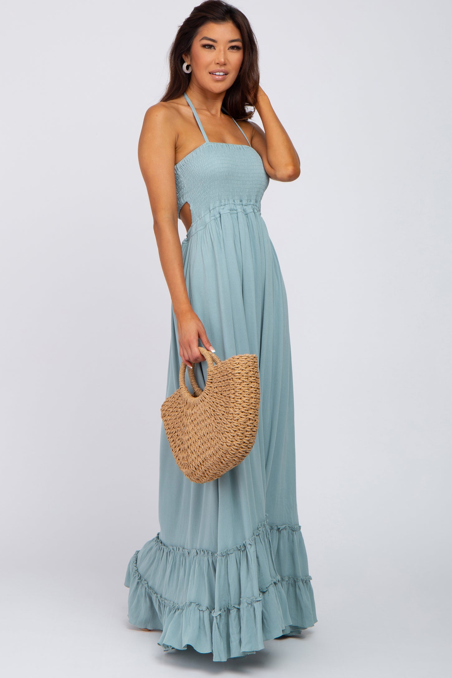 Aqua Halter Neck Cut Out Maxi Dress – PinkBlush Aqua Halter Neck Cut Out Maxi Dress – PinkBlush