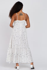 Ivory Floral Speckled Maxi Dress