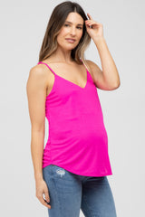 Fuchsia Curved Hem Maternity Tank Top