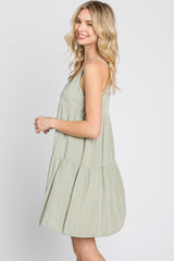 Light Olive Tiered Mini Dress