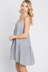 Grey Tiered Mini Dress