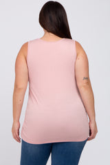 Light Pink Ruched Side Plus Tank