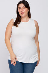 Ivory Ruched Side Plus Tank