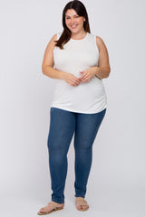 Ivory Ruched Side Plus Tank