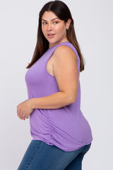 Lilac Ruched Side Plus Tank