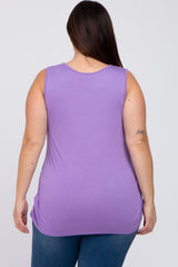 Lilac Ruched Side Plus Tank