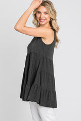 Charcoal Tiered Sleeveless Top