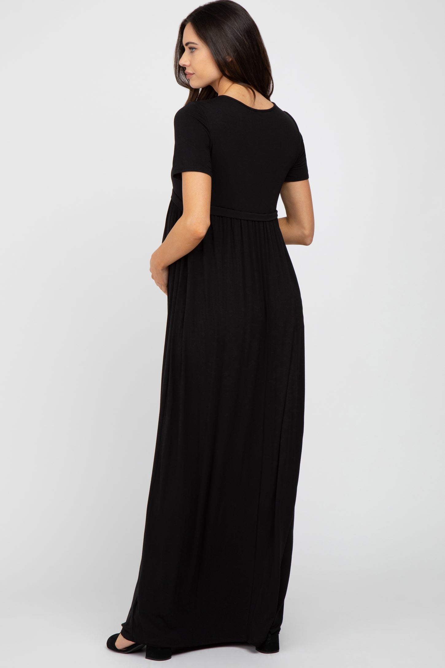 AI fashion clothing design | woman Black Urban Empire waist dress