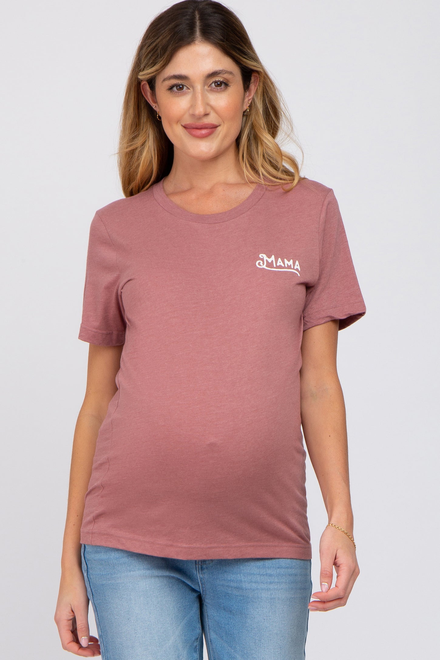 Mauve Mama Graphic Maternity Tee– PinkBlush