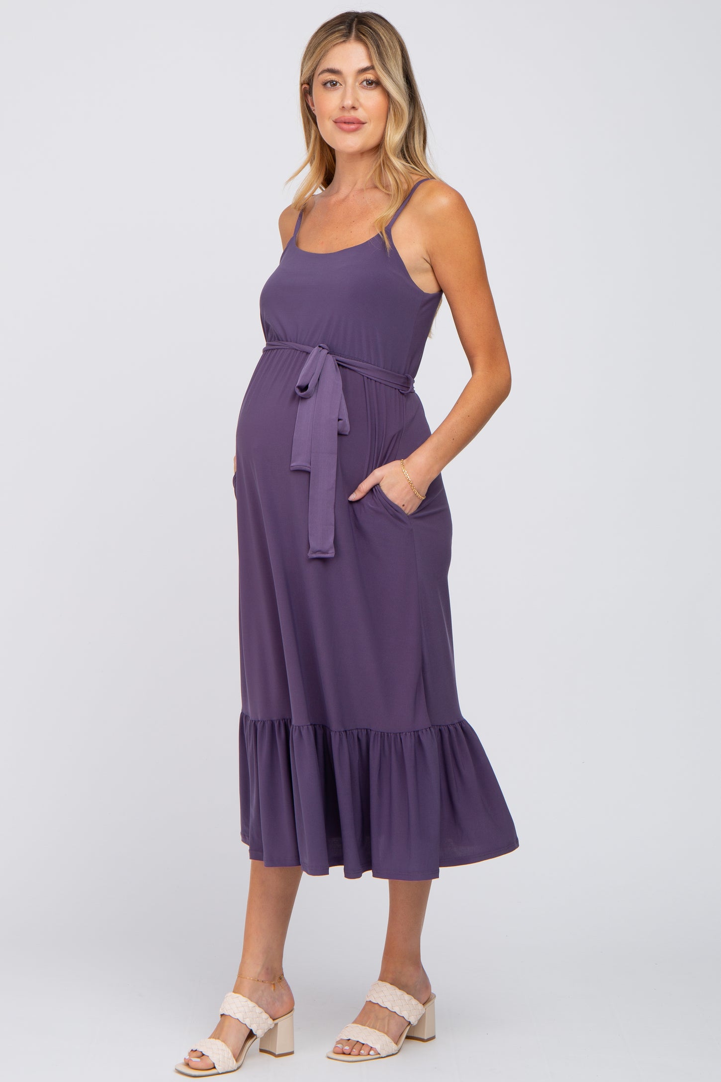 Cerimonia Premaman Maternity Dress Premaman Online Purple Waist