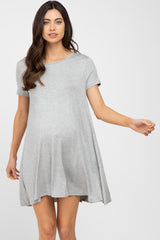 Heather Grey Basic Maternity Dress