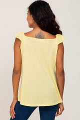 Yellow Flutter Sleeve Top